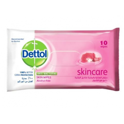 DETTOL ANTI - BACTERIAL SKIN CARE WIPES 10 WIPES